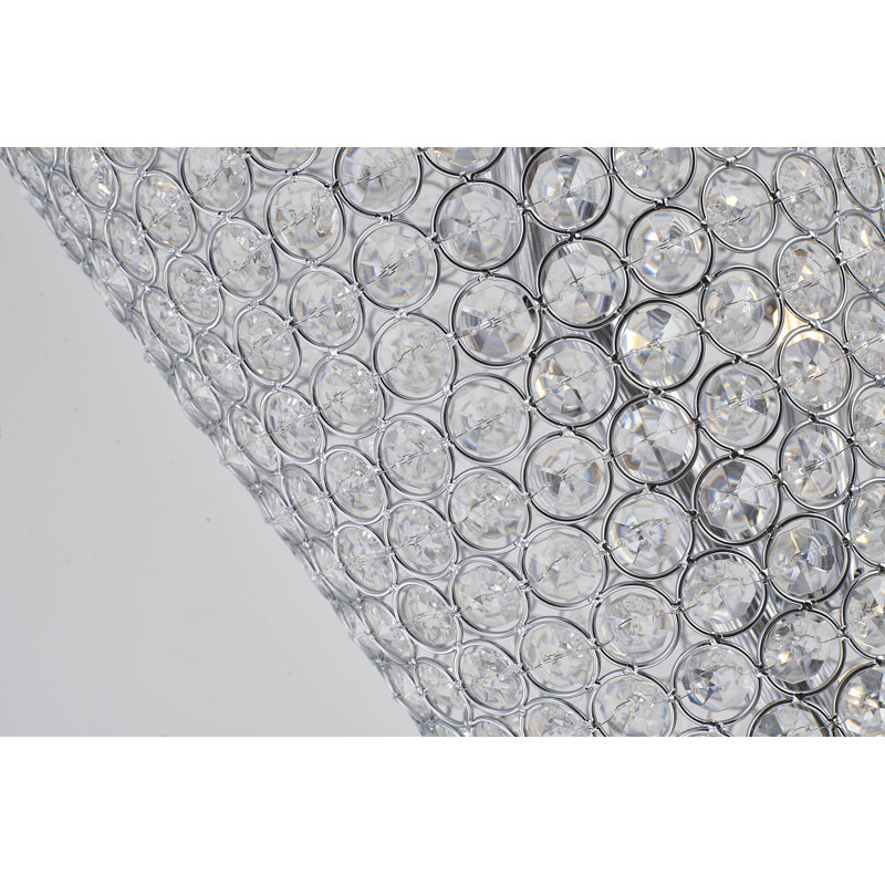 Lampe sur pied 15 lumières chromées avec cristaux transparents, Chrome