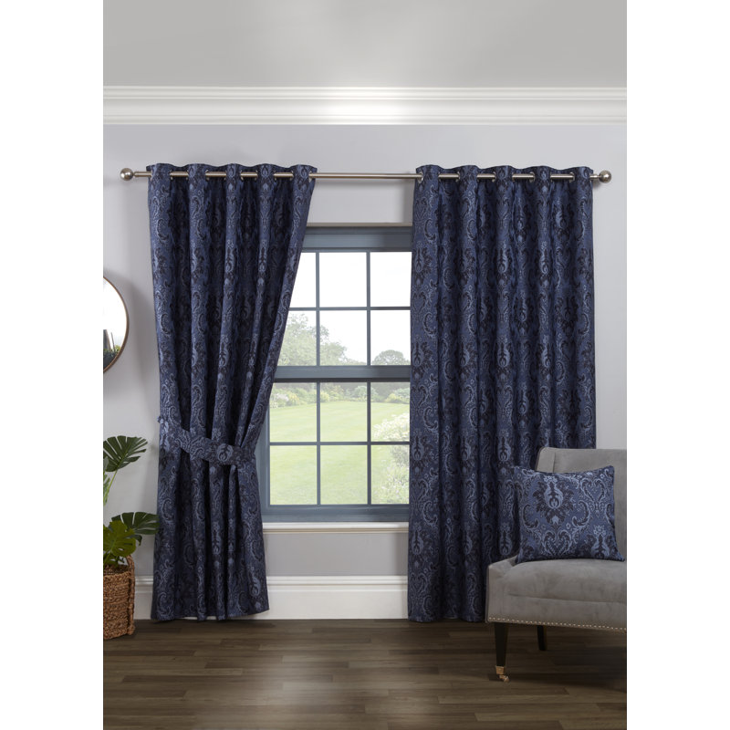 Jayvion Room Darkening Curtain Pair, Navy, Width 229 x Drop 183cm