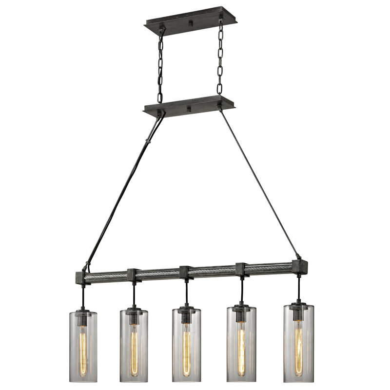 Luminaire suspendu linéaire à 5 lumières pour îlot de cuisine Union Square