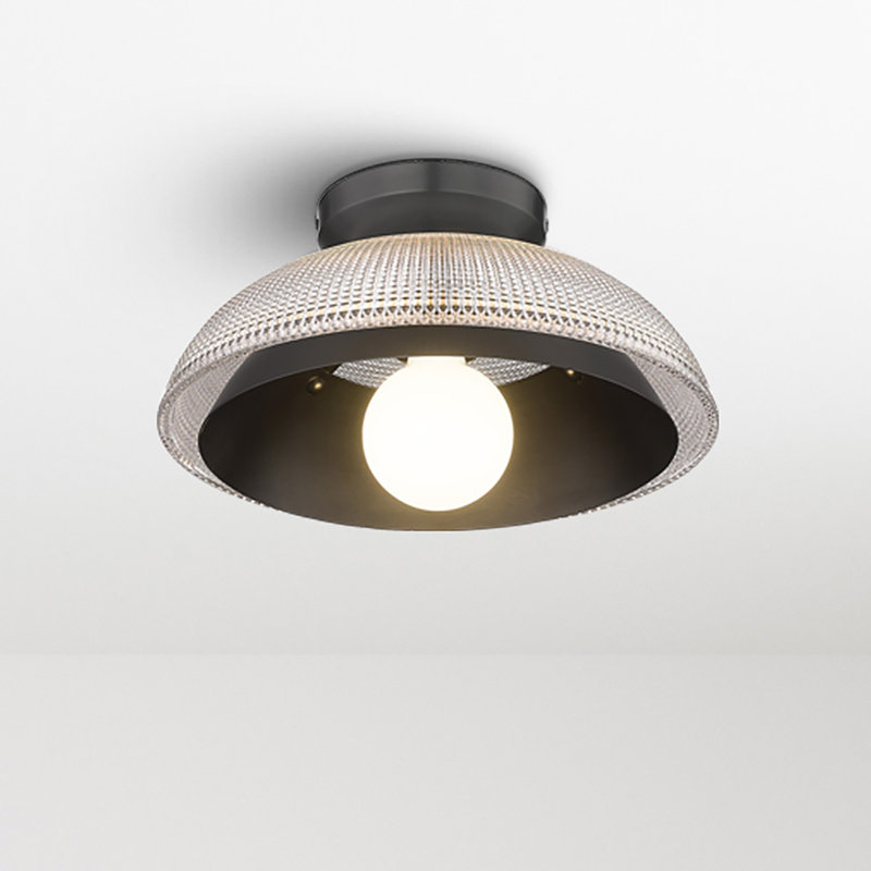 Plafonnier encastré en verre Duley, Noir mat