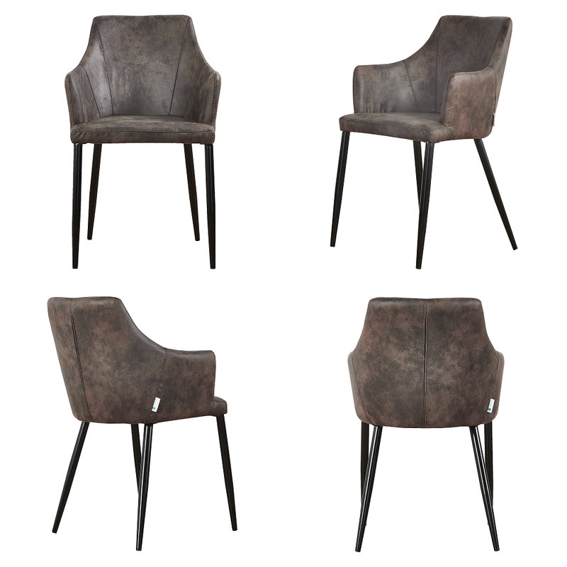 Eatonton 4 Person Dining set - a Rectangular Wooden Dining Table with Metal Legs and a Set of 4 Faux Leather Dining Chairs for Dining Room - Modern Dining Table Set