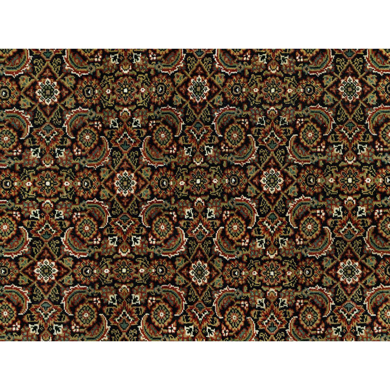 Tapis oriental en laine noué à la main à motif de poisson noir 7 pi 10 po x 10 pi B53BFE35B4AA49CE8C6225B6D82AE927