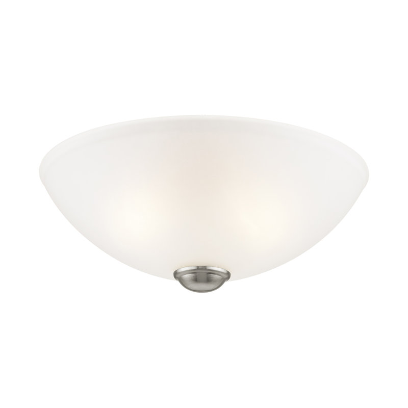 Plafonnier semi-encastré 2 lumières Annete, Nickel brossé, 13 po