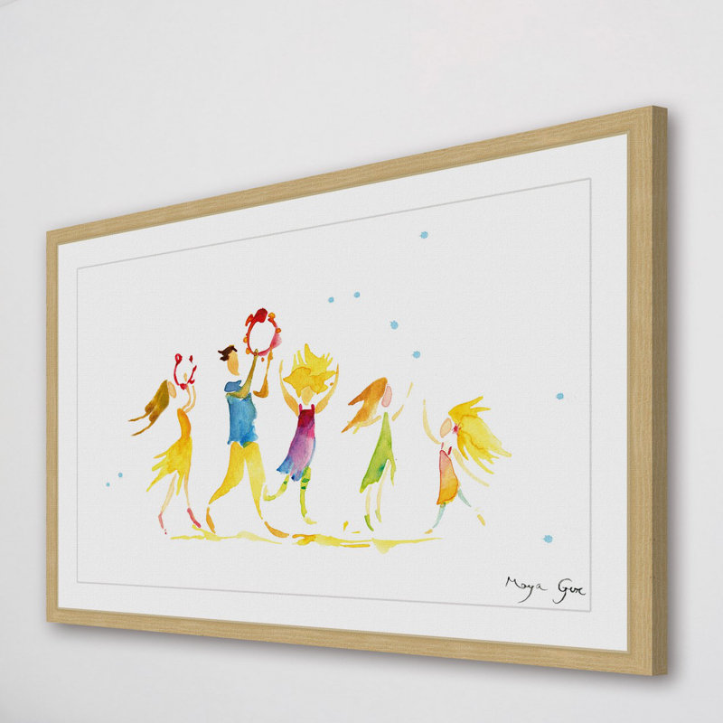 «Dancing Family» par Maya Gur, reproduction d'art encadrée, H 24 po x l 36 po x P 1,5 po