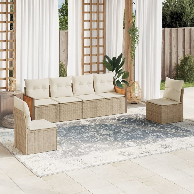 Ensemble de canapé de jardin Vidaxl beige, blanc crème