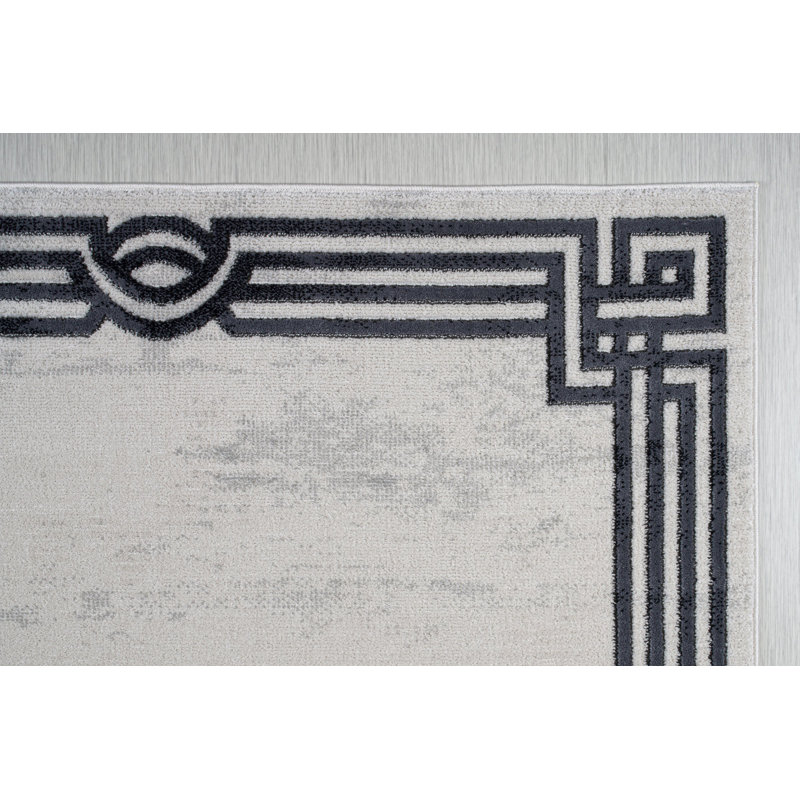 Tapis gris / noir Christhelm, Rectangle 7 pi 10 po x 10 pi 6 po