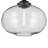 1-Light 14.5-Inch Olde Bronze Globe Flush Mount Light with Clear Seeded Glass Shade-938446557