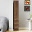 Armoire moderne 72,37 po à 4 tablettes et 3 tiroirs latéraux pour rangement, couleur noyer-861874068