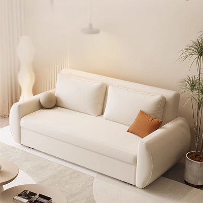 Canapé-lit causeuse 100% polyester beige