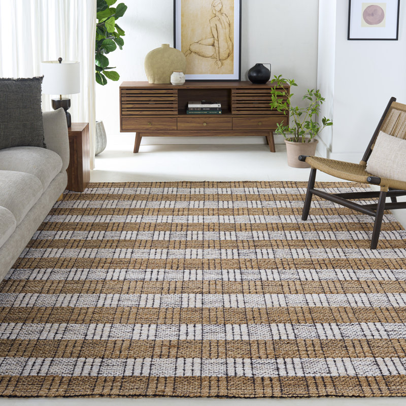 Tapis d'intérieur tissé à la main en jacquard Ailish, Rectangle 8 pi 0 po x 10 pi 0 po