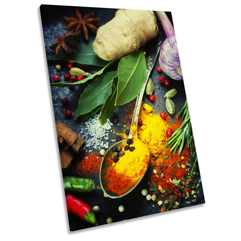 Kitchen Spices Herbs - Wrapped Canvas Print, 61cm H x 40.6cm W x 2cm D