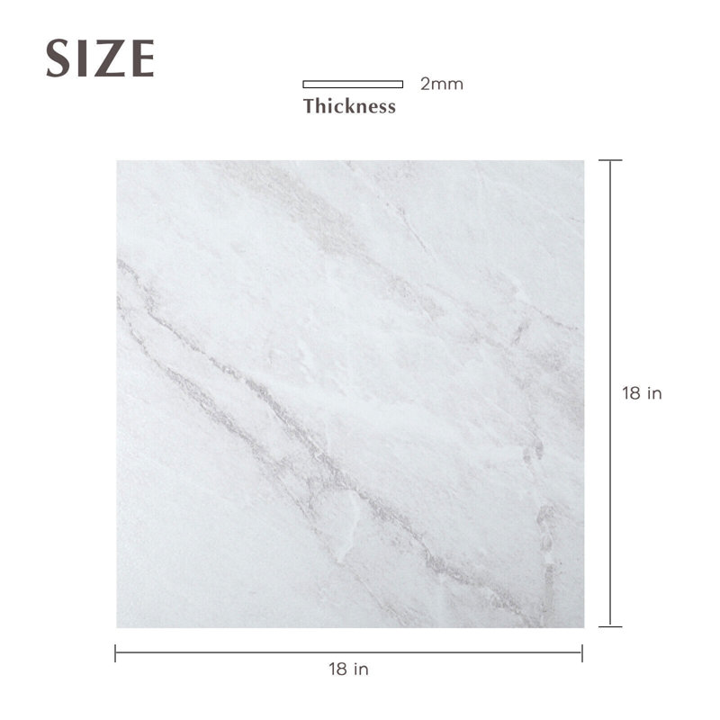 2mm Thick 18'' W x 18'' L, White