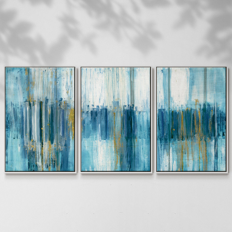 Saturnia - Multi Piece Framed Canvas, 24" H x 48" W x 2" D, White