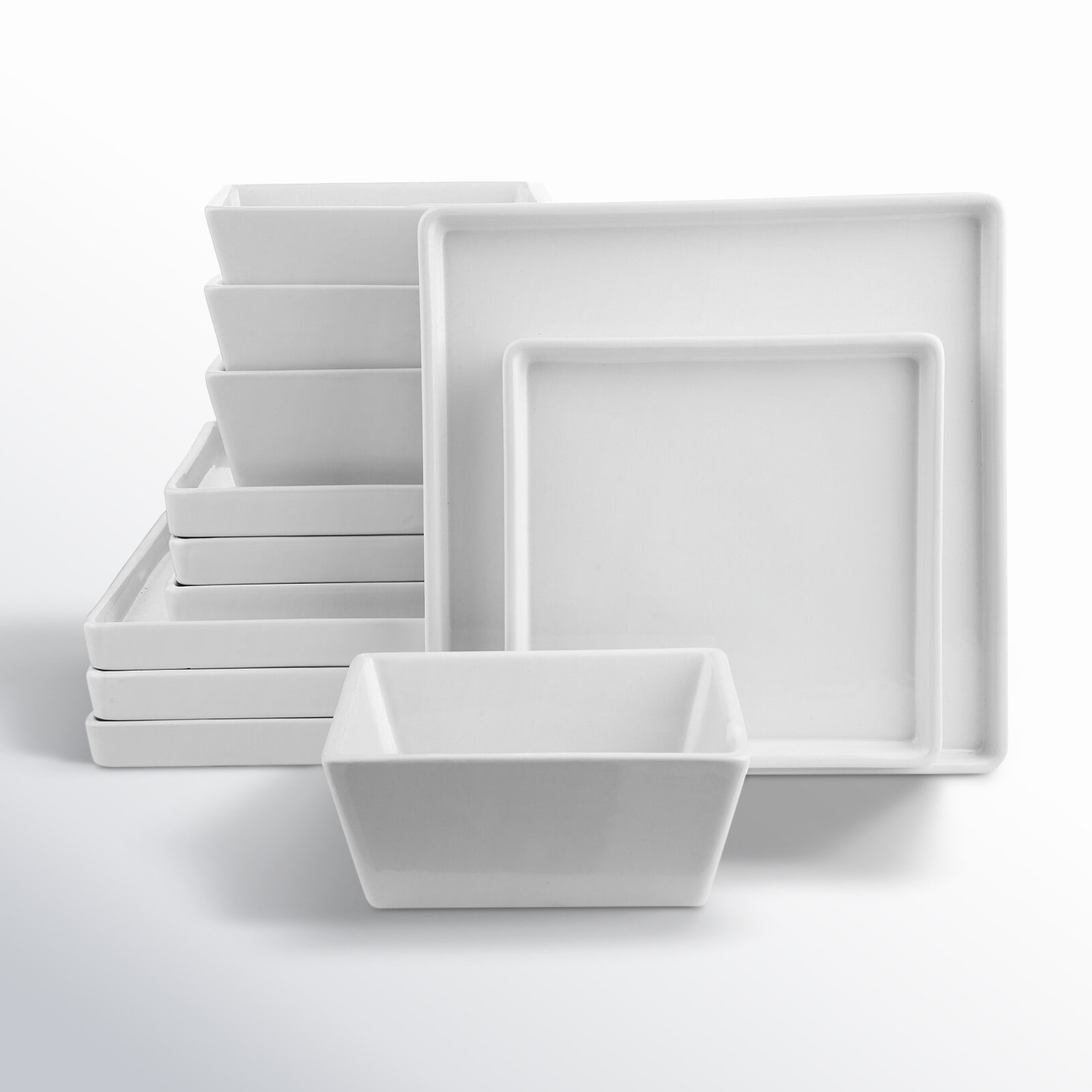 Grace Stoneware Dinnerware Set, White
