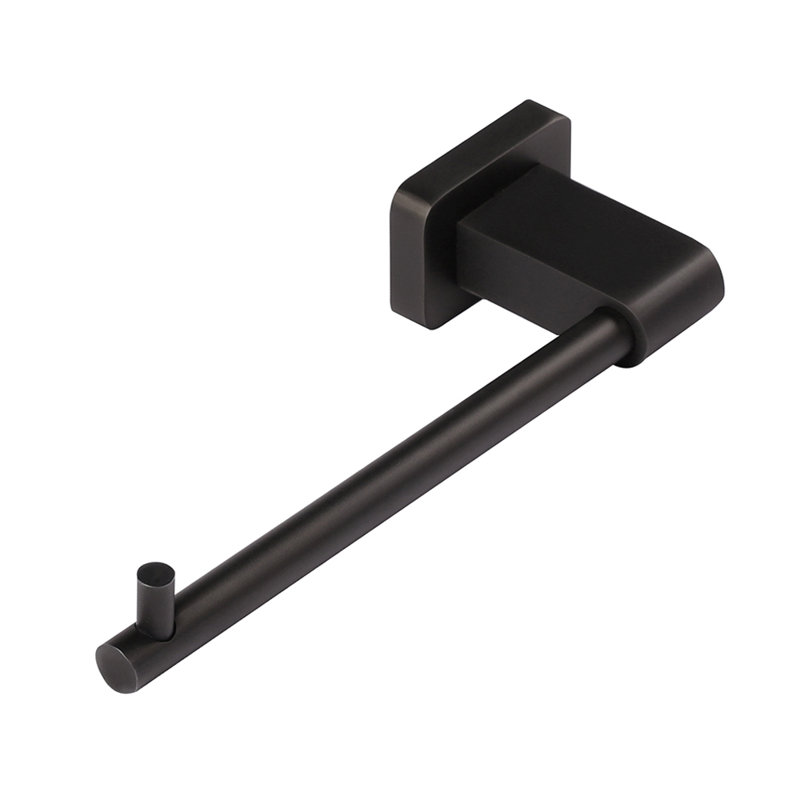 Eleganza Wall Mount Toilet Paper Holder, Matte Black