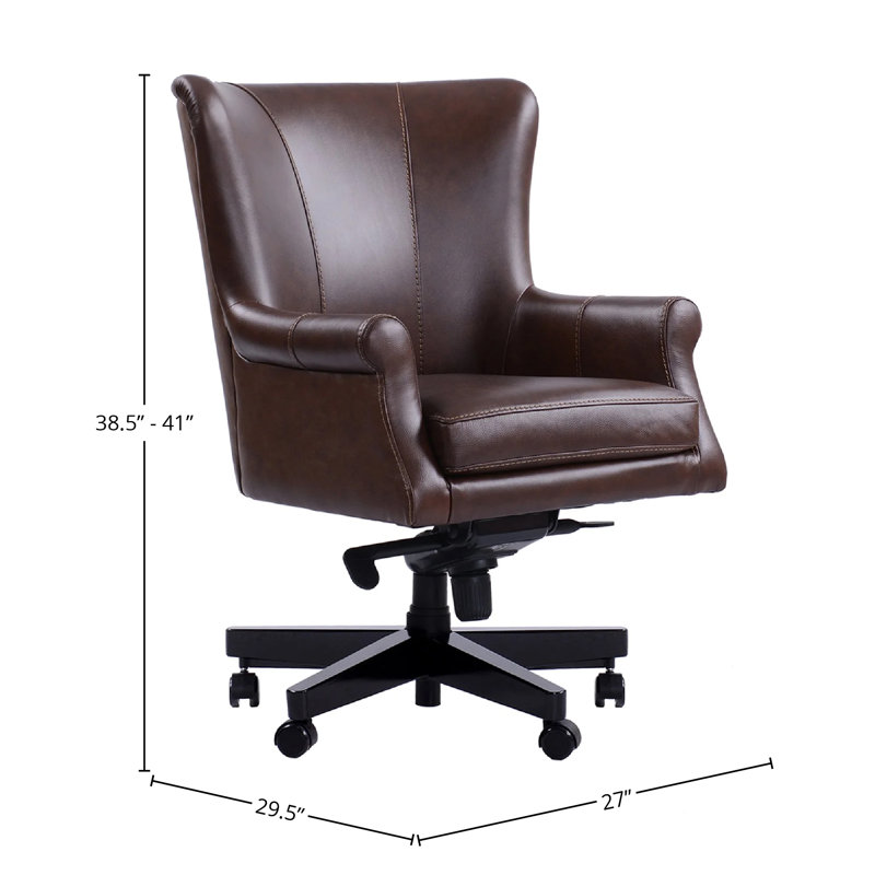 Fauteuil de direction en cuir véritable Charton, Brun Vérone
