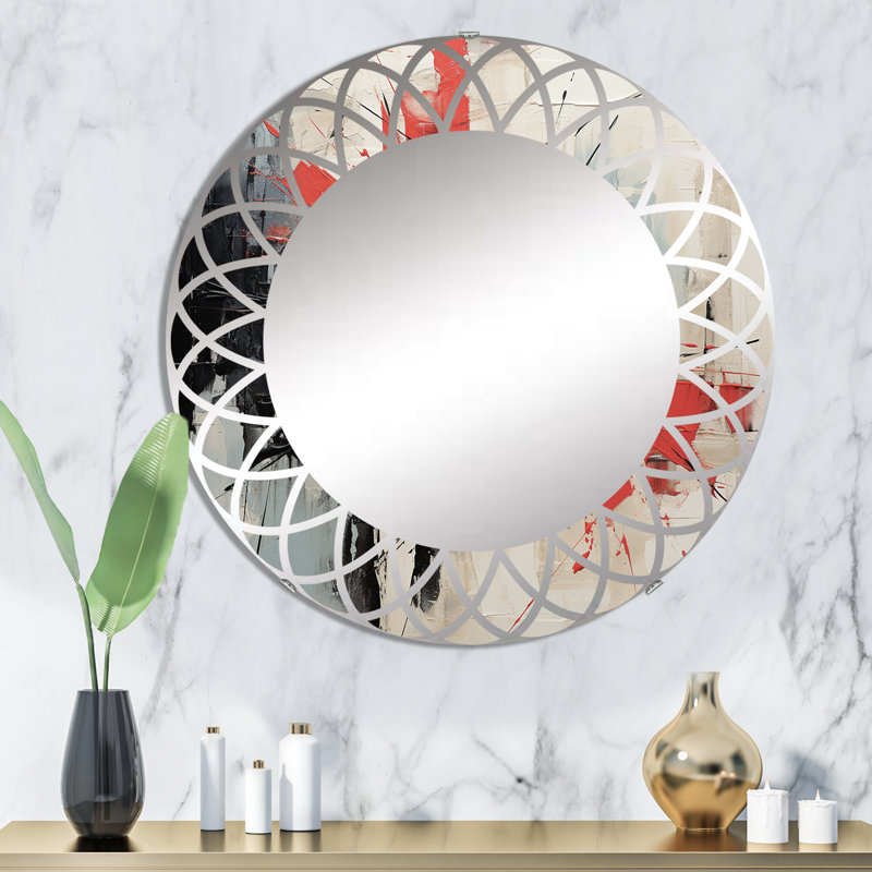 Innesker - Miroir mural moderne rond, 32 po x 32 po