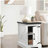 Farmhouse end table Nightstand Rectangular Farmhouse End Table with Barn Door and Adjustable Storage Shelf, Rustic Sofa Side Table for Living Room, Bedroom, White