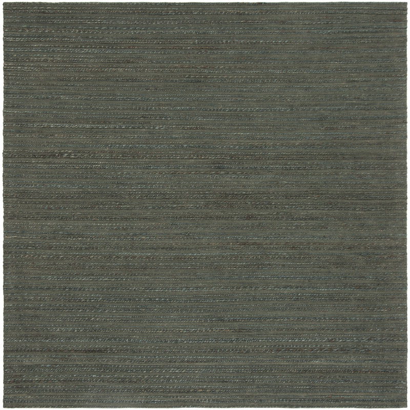 Doleman Hand Woven Hemp/Cotton Solid Color Rug in Dark Green, Square 6'