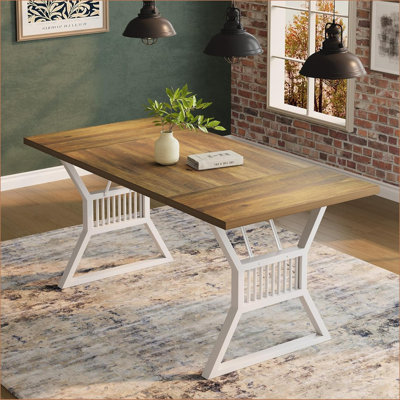 Extendable Metal Base Dining Table