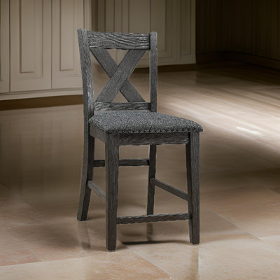 Carmelle Chair With High X Shaped Back And Nailhead Trim, Brown