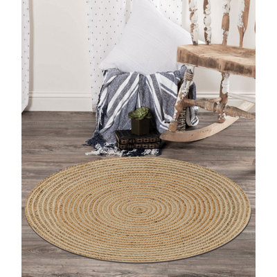 Hand Woven Jute Area Rug, 4 ft x 4 ft | 100% Natural Fiber, No Pile, Durable & Eco-Friendly | Perfect for Living Room & Bedroom | Easy to Clean with Vacuum | Avoid Direct Sunlight & Excessive Water Use