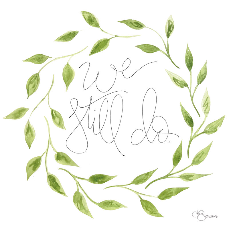 " We Still Do Wreath ", 12" H x 12" W, Black Floater Framed Canvas, No