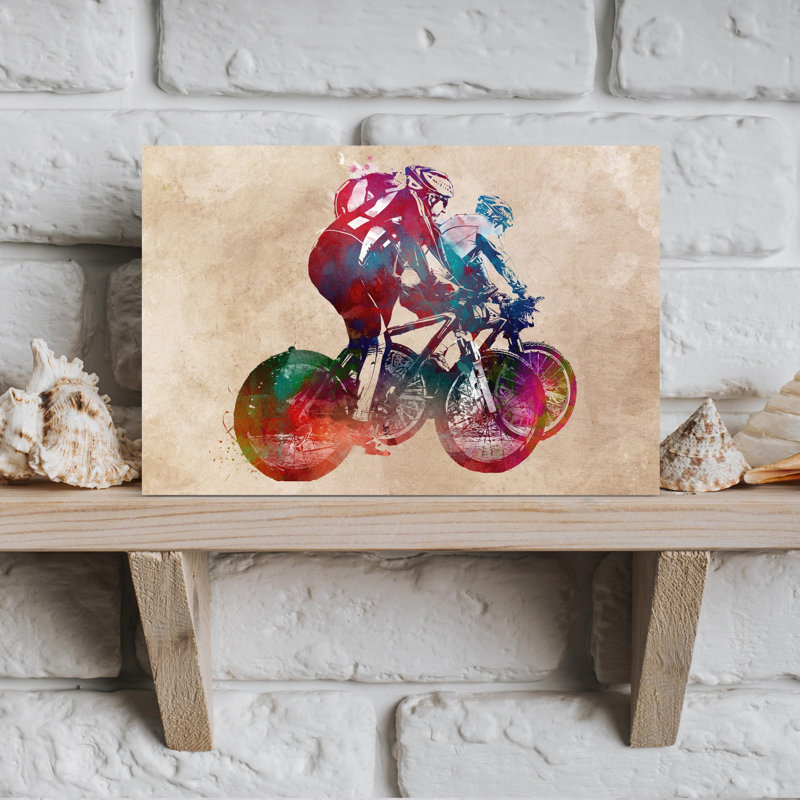 «Dynamic Cycling Art», art mural contemporain, 12" H x 18" W