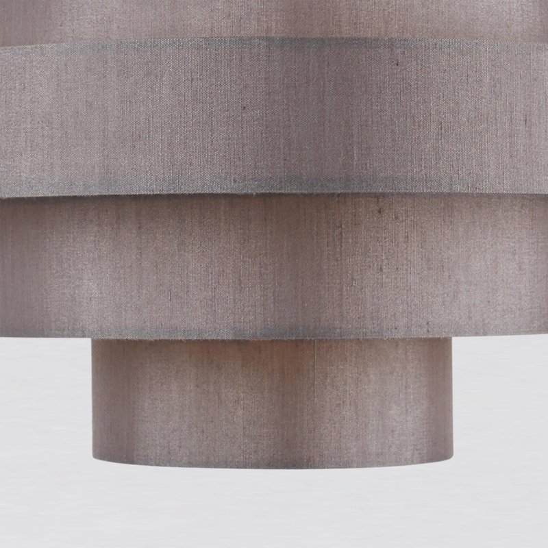 22cm H Silk Novelty Pendant Shade in Grey