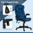 Velvet High Back Vibrating Massage Office Chair, Drak Blue