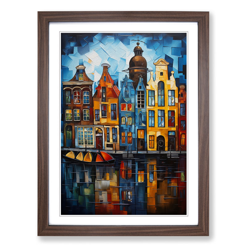 Amsterdam Abstract No.3 - Framed Print, Walnut , 46cm H x 34cm W x 2cm D