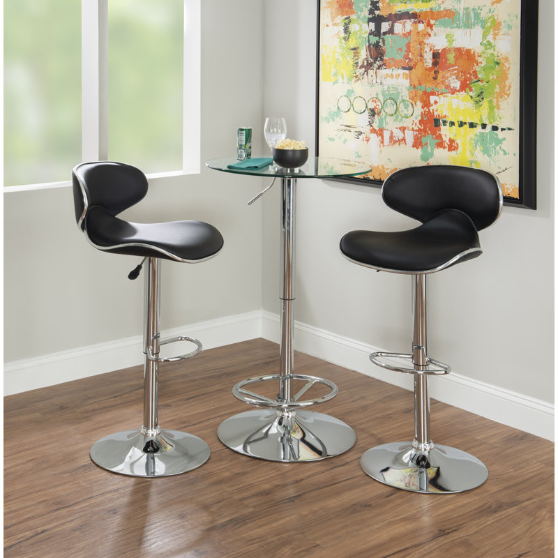 Tabouret de bar pivotant à hauteur réglable Aishvi, Noir