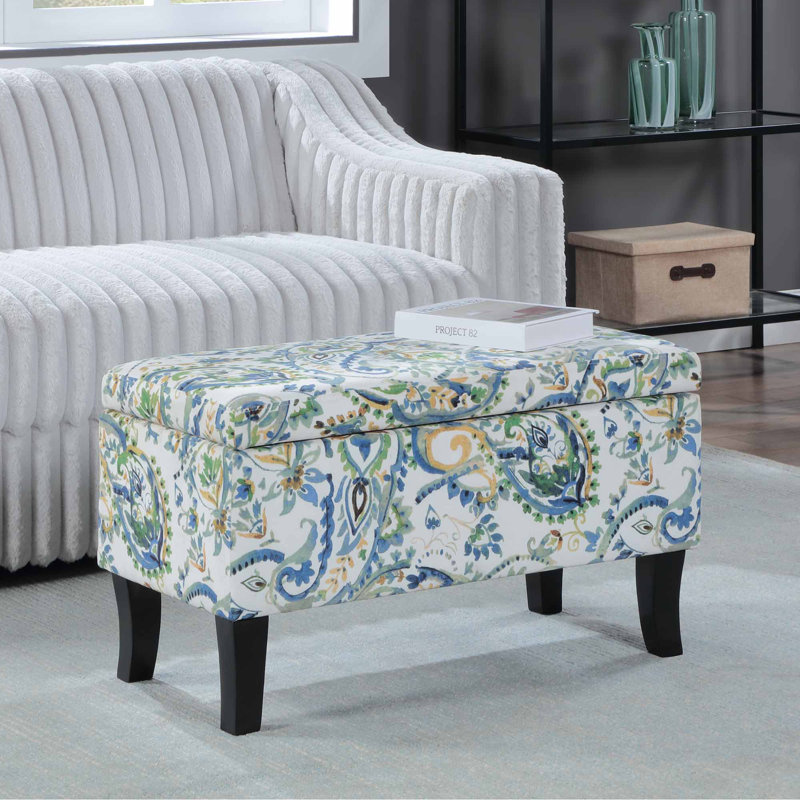 Tarrin Upholstered Ottoman, Paisley