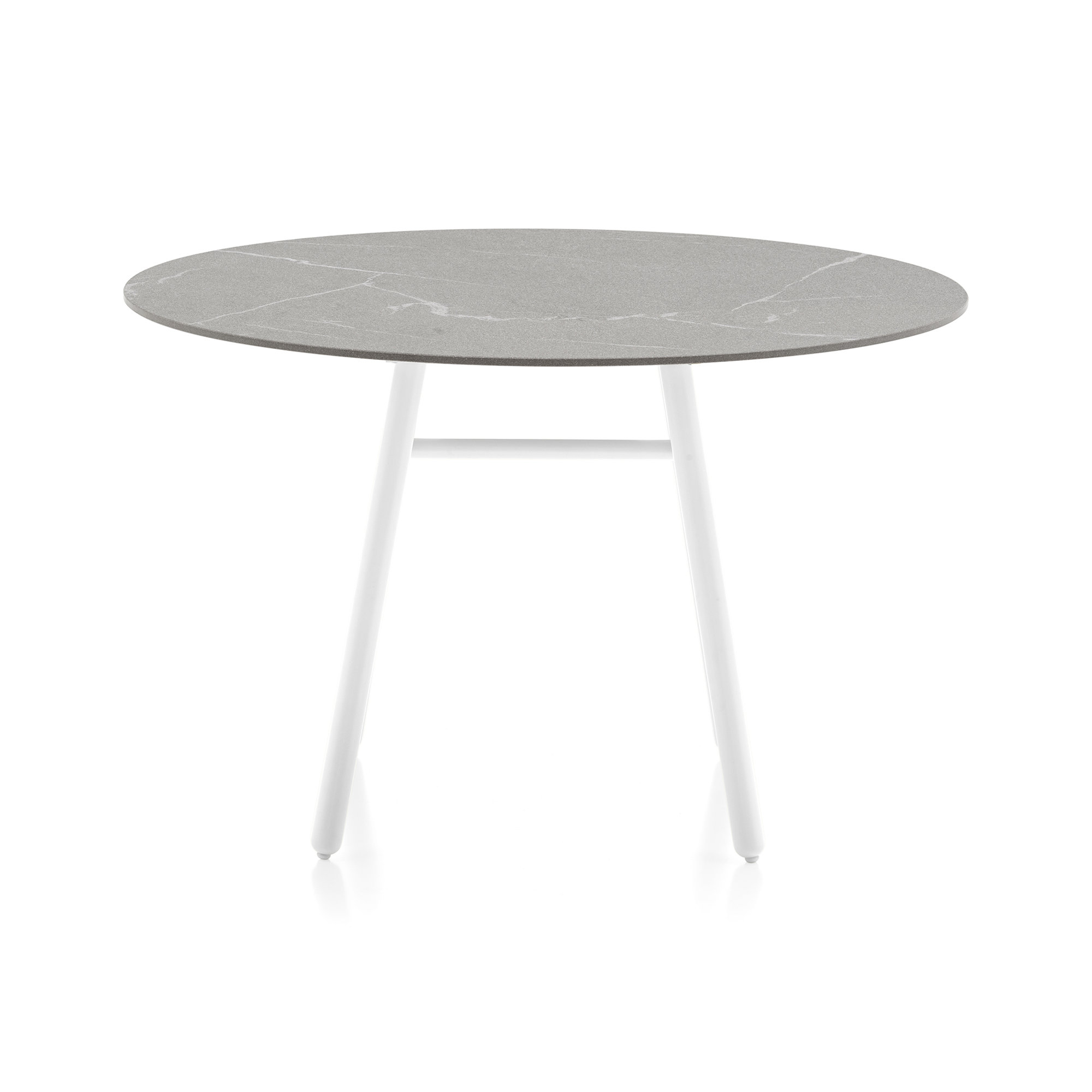 Yo! Round Outdoor Table with Aluminum Legs, Matt Optic White