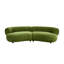 Canapé d'angle incurvé moderne, revêtement en velours vert