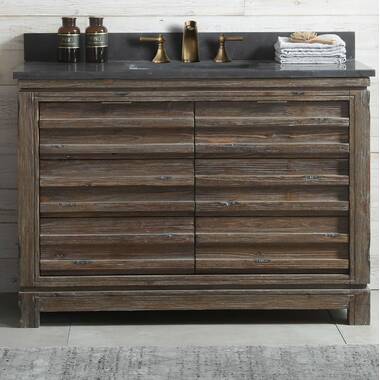 48 Bozeman Rustic Bathroom Vanity in Natural with Calacatta Quartz To -  HouseTie