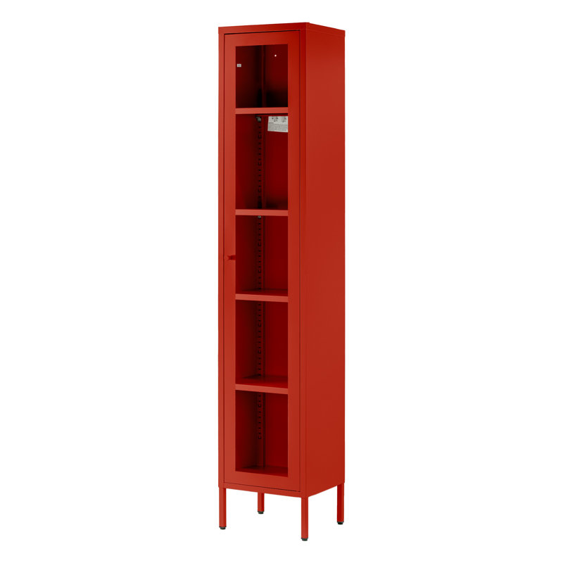 Armoire de rangement à 4 tablettes Kyoung, Rouge