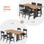 Ensemble de table de salle à manger 5 pièces pour 4 à 6 personnes, table de cuisine extensible de 63 po et 4 coussins, table de salle à manger avec panneau en MDF et structure en métal -556586553-556586558