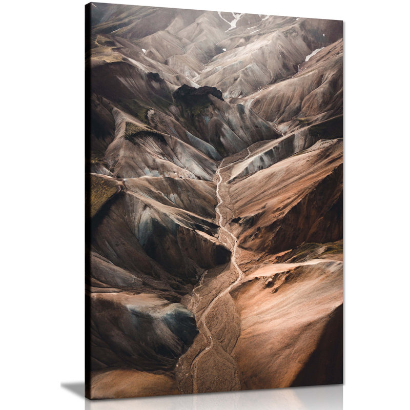 Abstract Brown Volcano - Wrapped Canvas Print, 46cm H x 31cm W