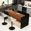 63" Modern Kitchen Island With Marble-Look Surface (Not Include Stools)