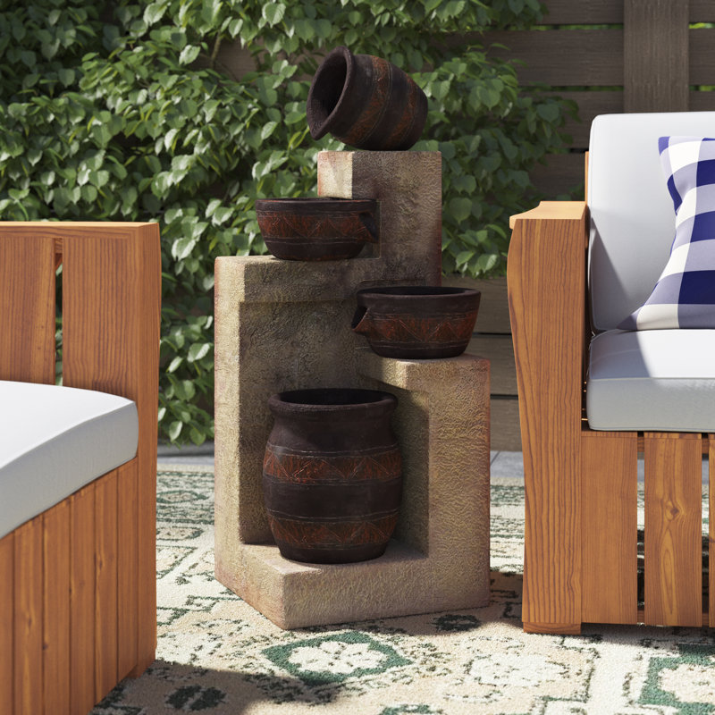 Laiqah Weather Resistant Floor Fountain with Light