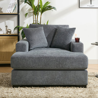 43.5" Oversized Chaise Lounger with Charge Station