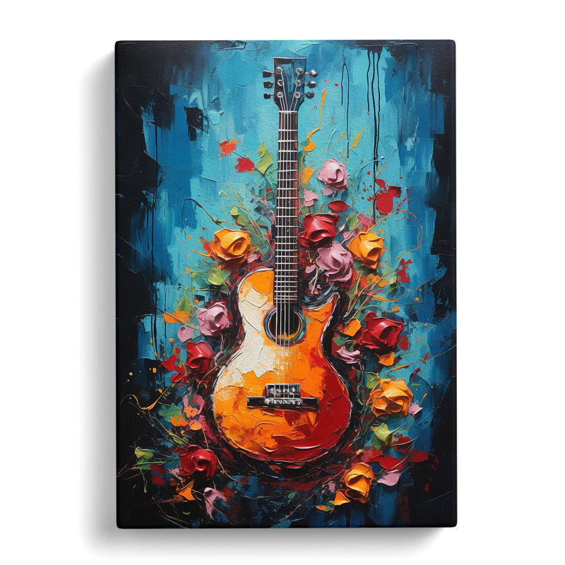 Guitar Expressionism - Wrapped Canvas, 76cm H x 50cm W x 3cm D