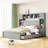 Queen Size Wooden Bed With All-In-One Cabinet, Shelf And Sockets, Gray-1781659782