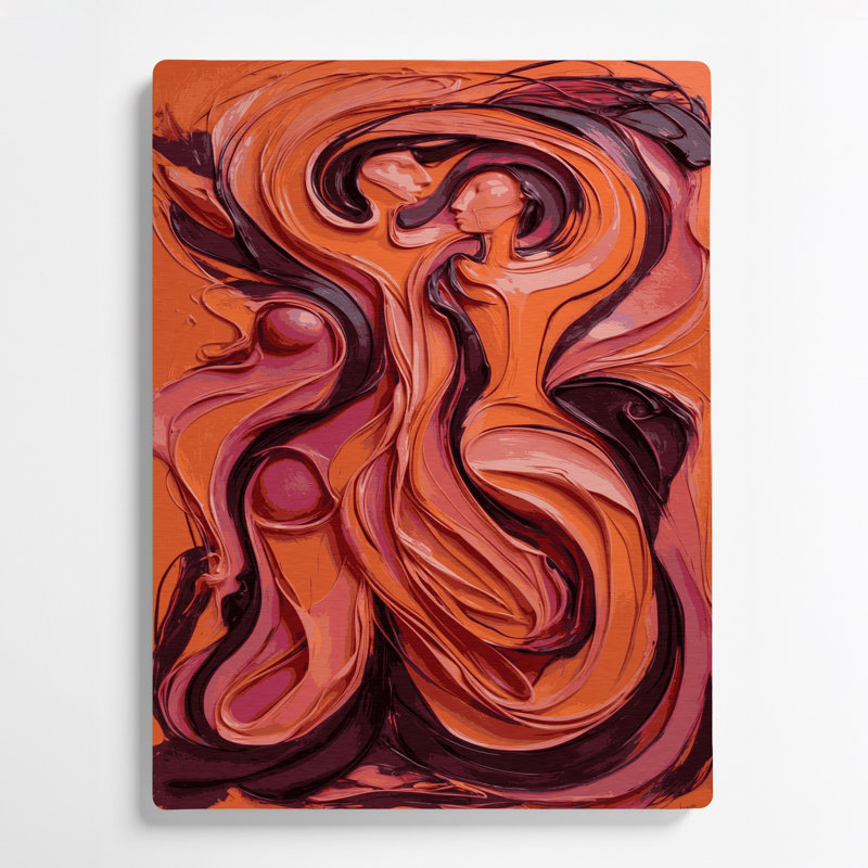 Art mural abstrait 40 figuratives en métal brun, H 11 po x l 14 po