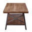 Table basse en chêne patiné avec rangement et cadre noir sablé