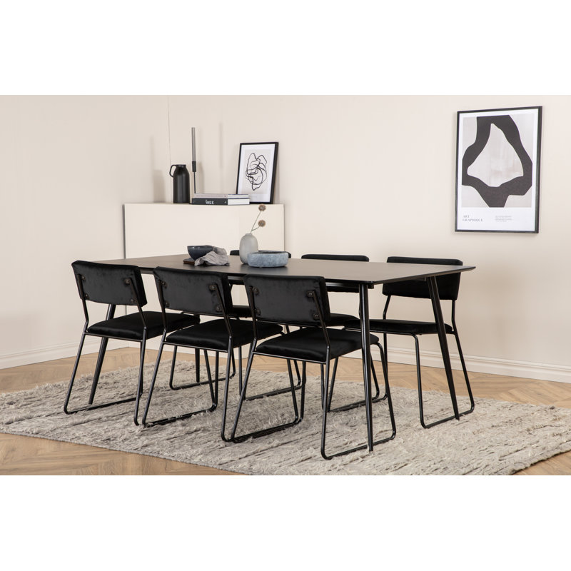 Kenth 6 - Person Dining Set, Black