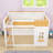 Wooden Bunk Bed with Built-In Storage Shelves, Ladder and Guardrails-735969589