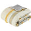 Édredon gris / jaune double, coton avec imprimé rayé et rembourrage, literie élégante en gris / jaune, bordure, hypnotisant-121232285