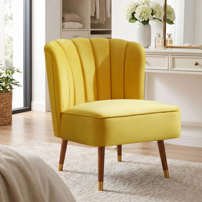 Chaise d'appoint moderne en velours avec dossier fleuri capitonné